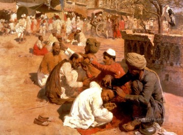 エドウィン・ロード・ウィークス Painting - インド人理容師 サハランポール ペルシャ人 エジプト人 インド人 エドウィン・ロード・ウィークス
